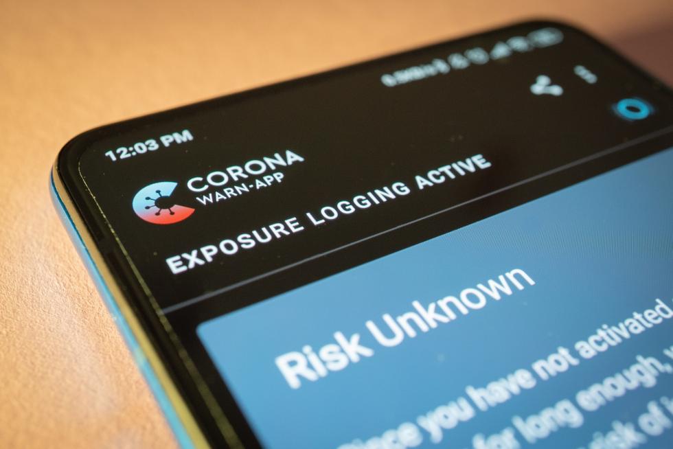 The Corona Warn App on a phone