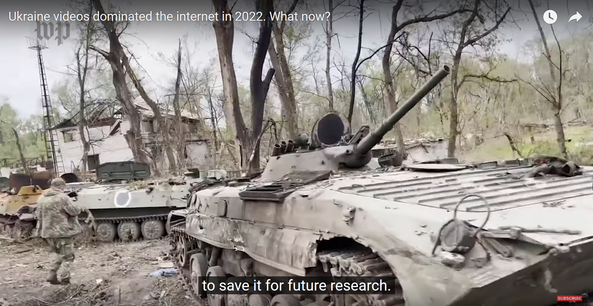 screenshot of video from war in Ukraine