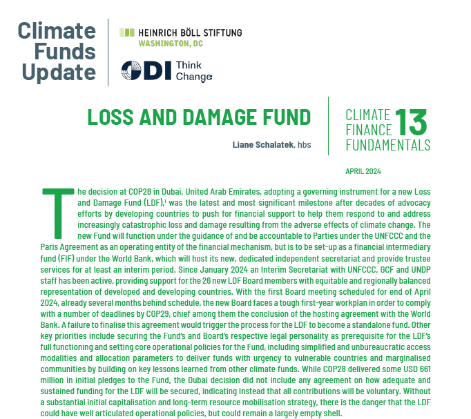 Climate Finance Fundamentals 13: Loss and Damage Fund | Heinrich Böll ...