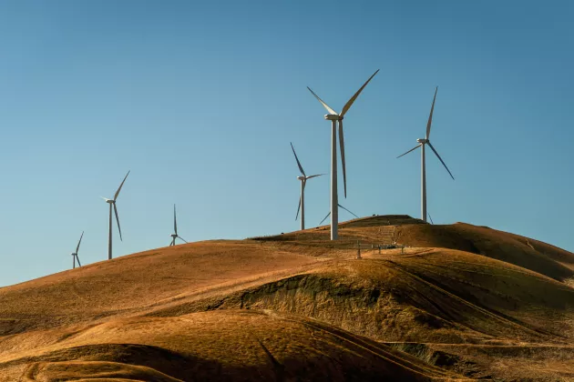 Wind farm on a hill