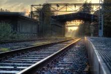Abandoned train station at a former coal and steel production plant in Duisburg-Nord, Germany