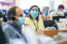 A committee meeting at the European Parliament during Covid-19