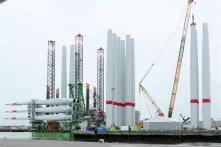 Wind turbines at port