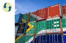South African flag on shipping containers