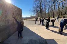Part of the monument at Buchenwald Concentration Camp
