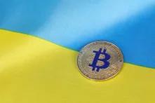 Bitcoin on Ukrainian flag