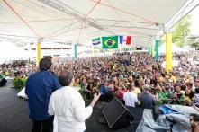 Jair Bolsonaro speaks to a crowd