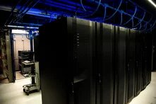 Server racks in an enclosed space