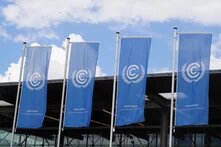 UNFCCC flags waving in the wind