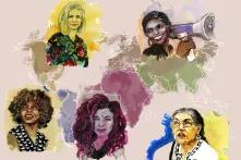 All profiled women and a watercolor map of the world