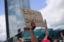 protest sign that says "equality in diversity"