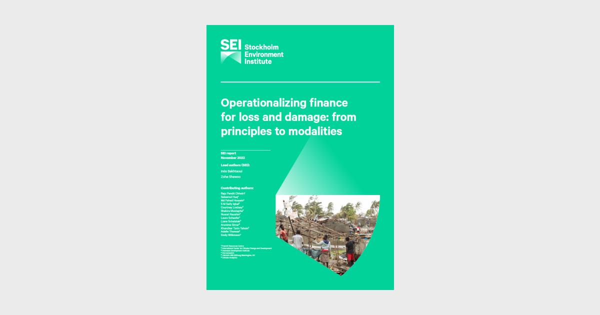 Operationalizing finance for loss and damage | Heinrich Böll Stiftung ...
