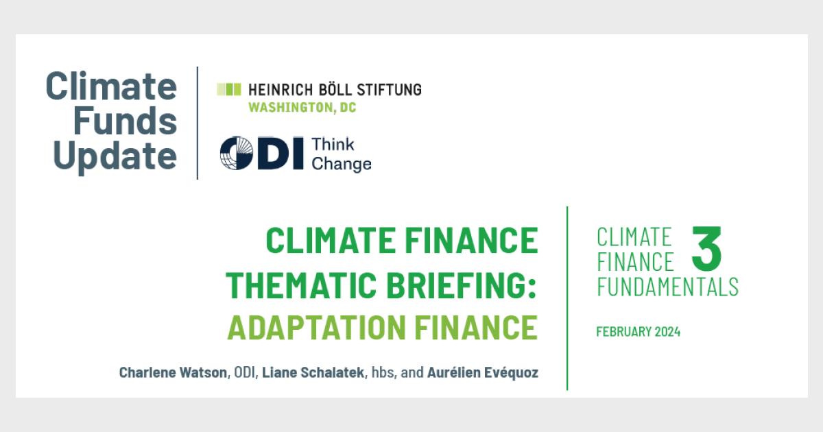 Climate Finance Fundamentals 3: Climate Finance Thematic Briefing ...