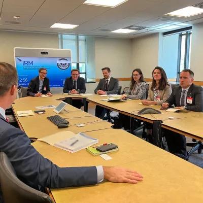 The participants of the Study Tour are attending a meeting in the State Department.