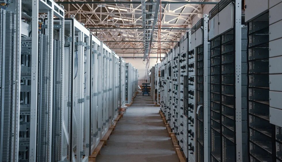 server racks in a data center