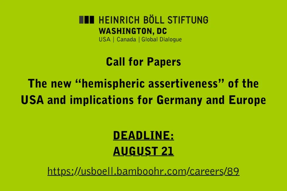 Green background with black text and basic information about the call for papers