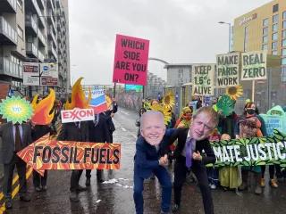 Protesters outside of COP26