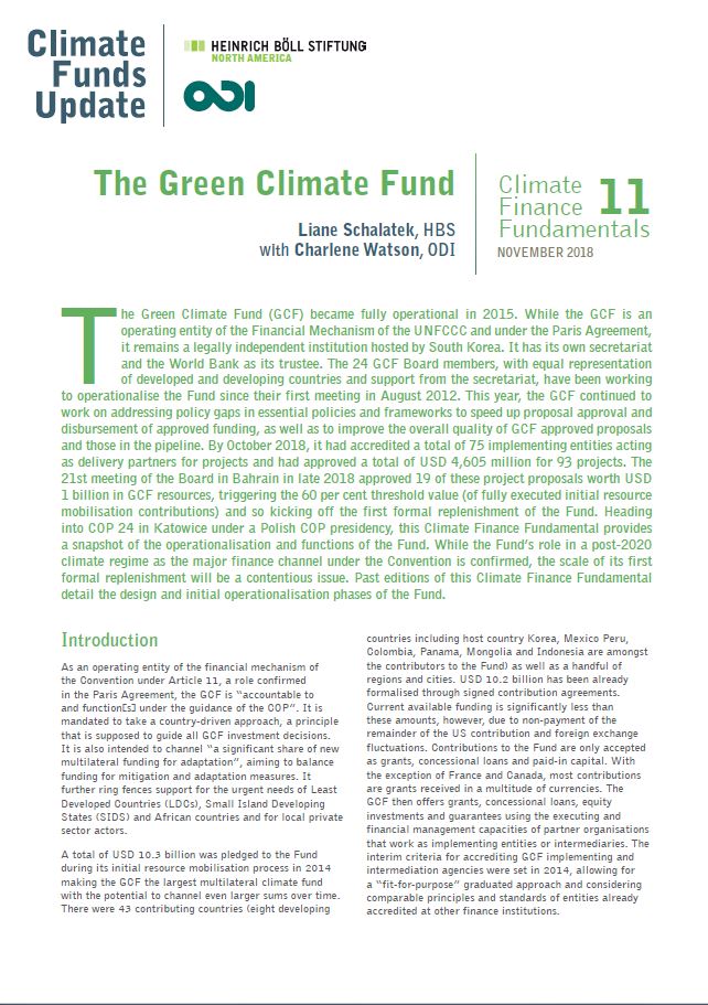 Climate Finance Fundamentals 11: The Green Climate Fund | Heinrich Böll ...