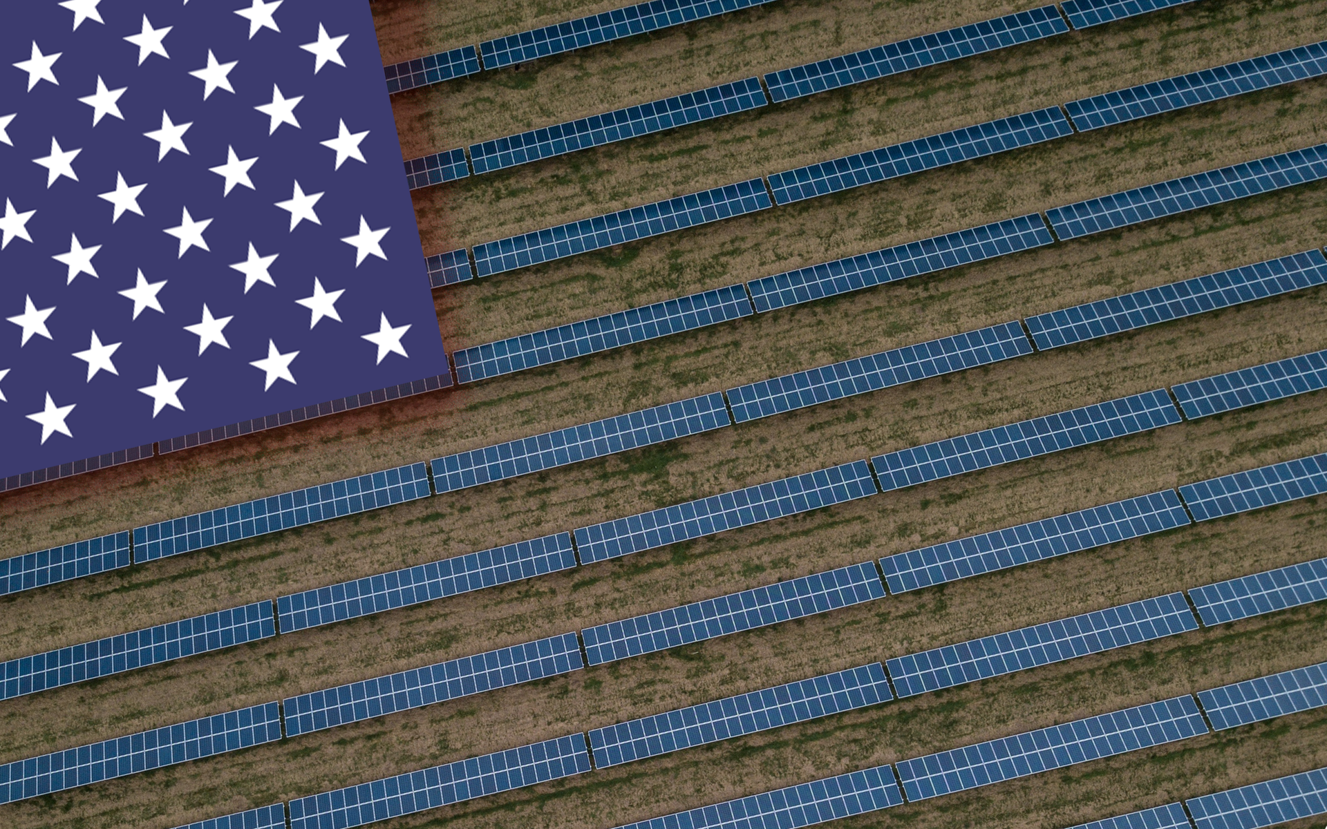 Solar panels as the American flag