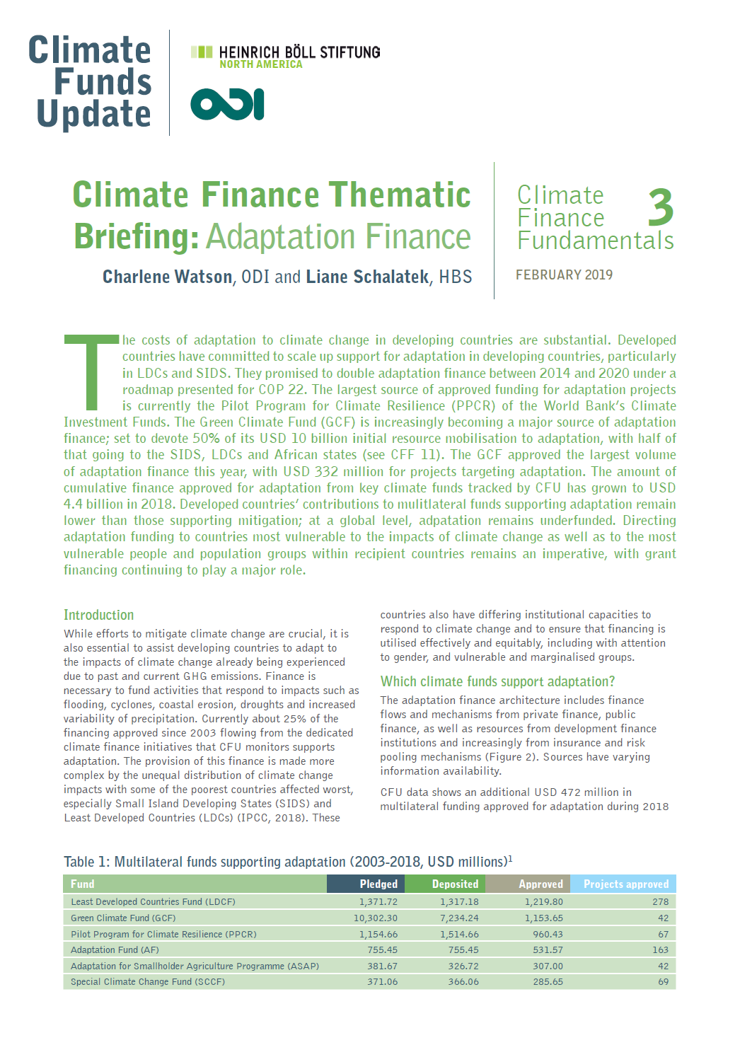 Climate Finance Fundamentals 3: Thematic Briefing - Adaptation Finance ...