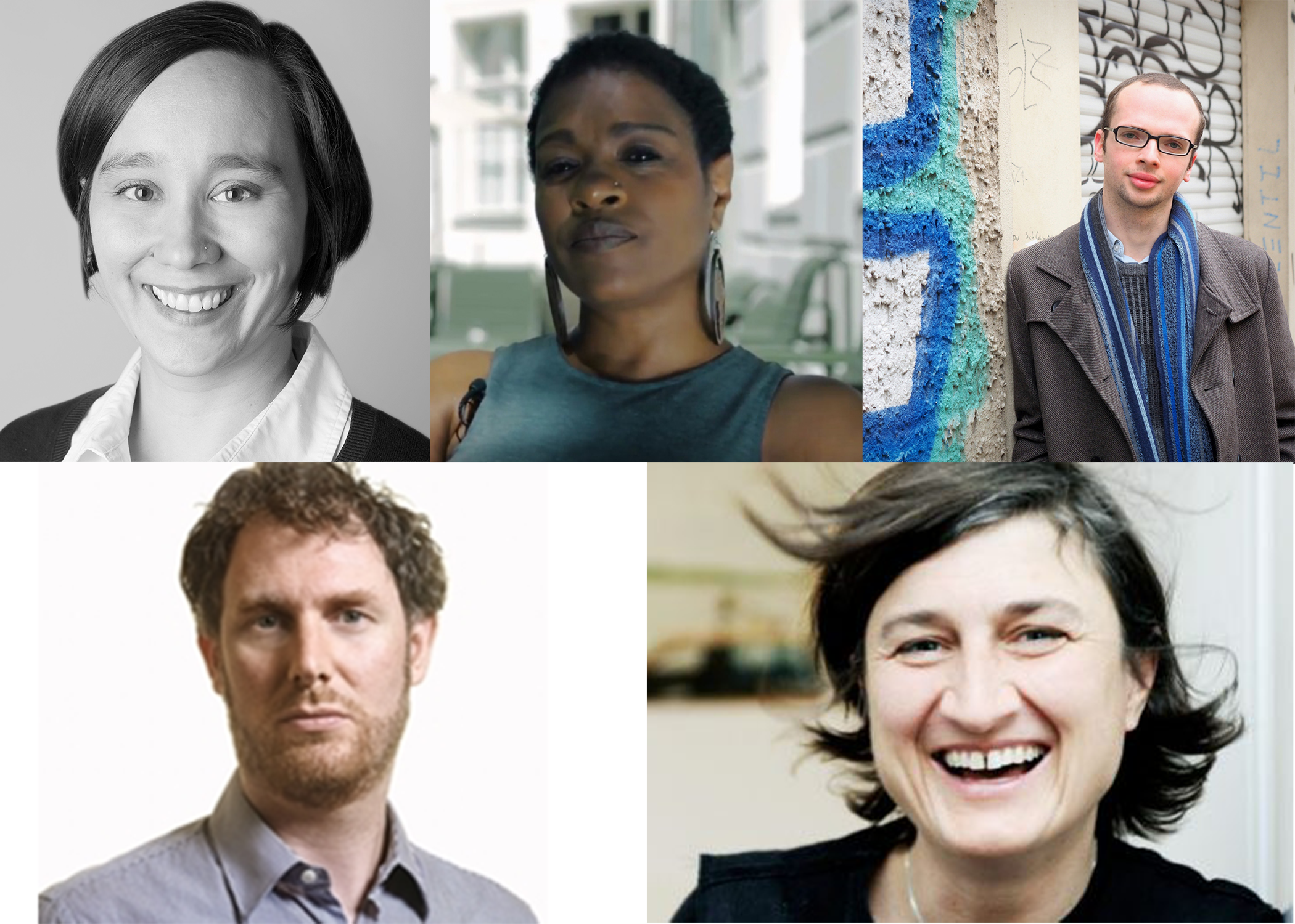 Collage of Noa Ha, Natasha Kelly, Armin Langer, Leonard Schmieding, & Christine Umpfenbach